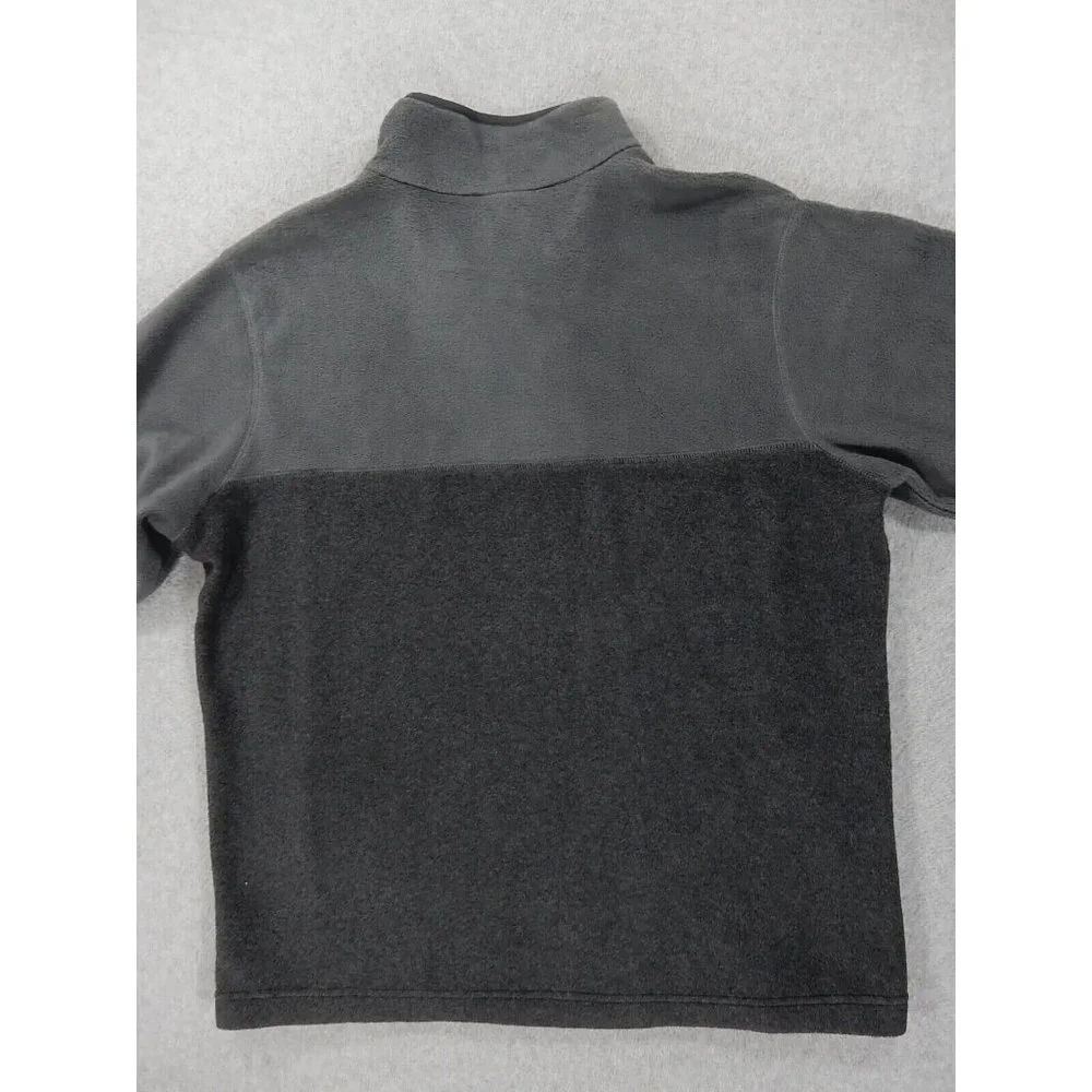 Columbia‎ 2 Tone Logo Fleece 4 Snap Pullover Sweater (Men's Large) Gray